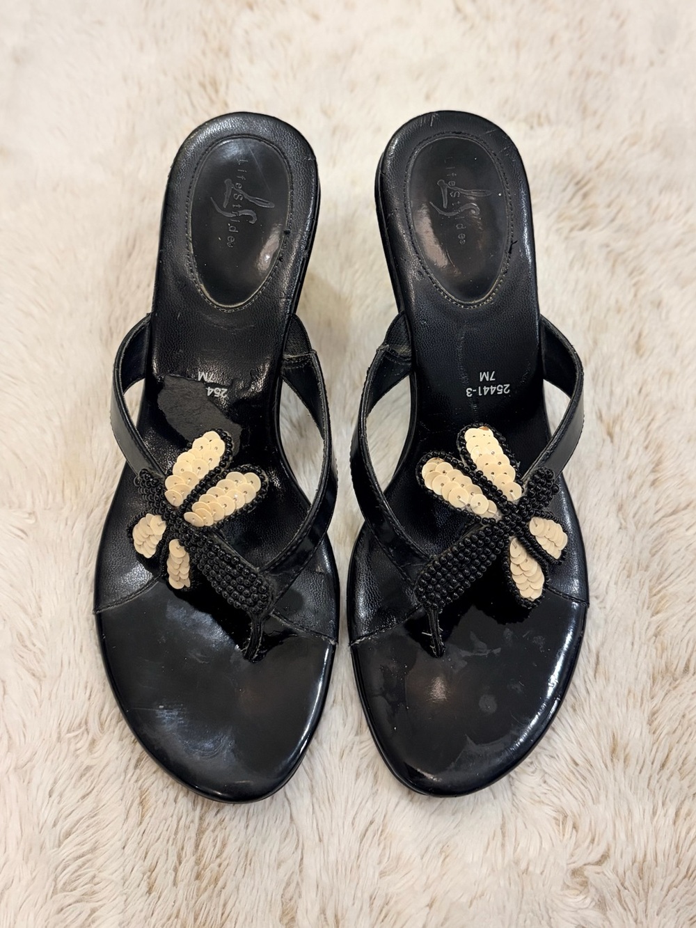 ✨🧚 Vintage Y2K Sequin Dragonfly Kitten Heels Fairycore Whimsygoth Going Out Euro
